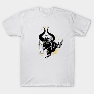 Black and Gold Zodiac Sign TAURUS T-Shirt